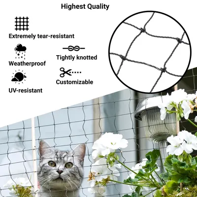 FinoPet Katzennetz Drahtverstärkt für Balkon FinoPet Katzennetz Drahtverstärkt für Balkon