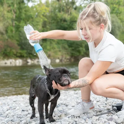 FinoPet 2er Set Mobile Hundedusche Aufsatz Hunde Dusche für unterwegs