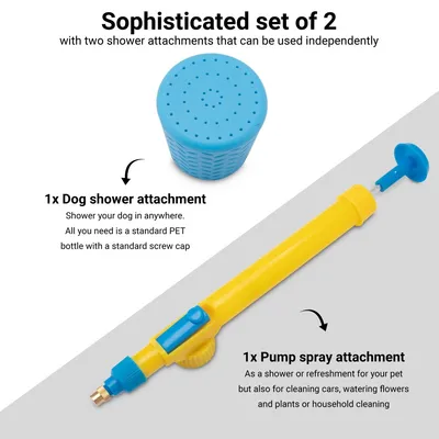 FinoPet 2er Set Mobile Hundedusche Aufsatz Hunde Dusche für unterwegs FinoPet 2er Set Mobile Hundedusche Aufsatz Hunde Dusche für unterwegs