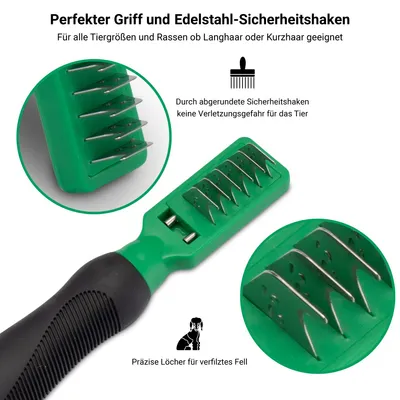 FinoPet Bürste Entfilzungsbürste Entfilzungsmesser Entfilzung Unterwolle