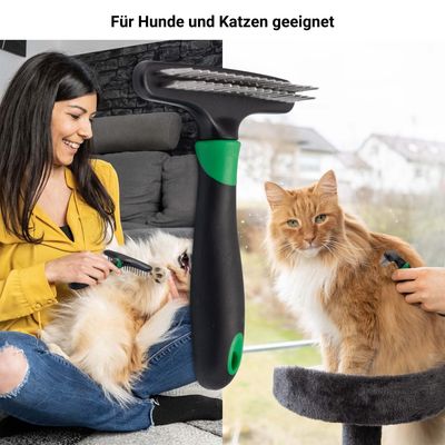 FinoPet Entfilzungsstriegel, Harkenkamm, Fellentwirrer, Hundebürste