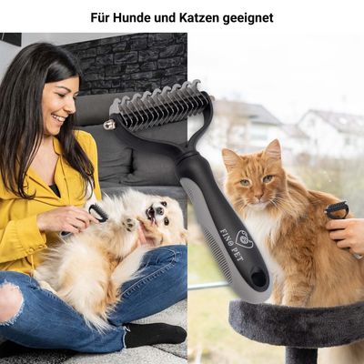 FinoPet Hundebürste Unterwolle - Effiziente Unterwolle Bürste Hund & Katze