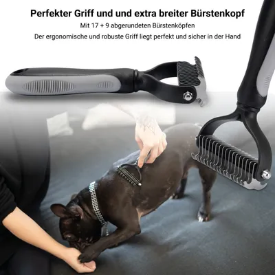 FinoPet Hundebürste Unterwolle - Effiziente Unterwolle Bürste Hund & Katze