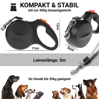 FinoPet Hundeleine große Hunde und mittelgroße bis 55 KG, Hundeleine 5m FinoPet Hundeleine große Hunde und mittelgroße bis 55 KG, Hundeleine 5m