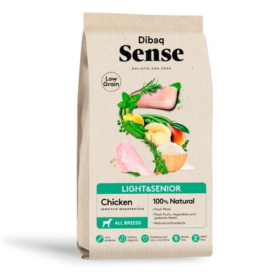 Dibaq Sense Low Grain Pollo Light o Senior 2Kg