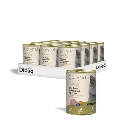 Gatynat Grain Free Pavo, Arándanos y Batata pack 12 uds x 400 gr Gatynat Grain Free Pavo, Arándanos y Batata pack 12 uds x 400 gr