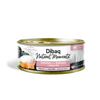 Dibaq Natural Moments 5 Star Gatito Pollo con Salmón pack 12 uds x 70 gr