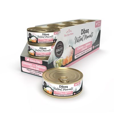 Dibaq Natural Moments 5 Star Gatito Pollo con Salmón pack 12 uds x 70 gr