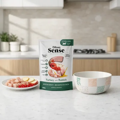 Dibaq Sense Bocaditos en salsa Pavo con Conejo pack 12 uds x 100gr