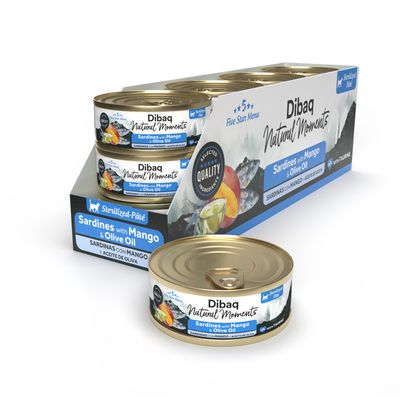 Dibaq Natural Moments 5 Star Esterilizados de Sardinas,Mango 12 uds x 70 gr