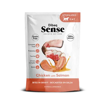 Dibaq Sense Bocaditos en salsa Pollo con Salmón pack 12 uds x 100gr Dibaq Sense Bocaditos en salsa Pollo con Salmón pack 12 uds x 100gr