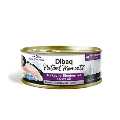 Dibaq Natural Moments 5 Star Esterlizado Pavo con Arándanos 12 uds x 70 gr