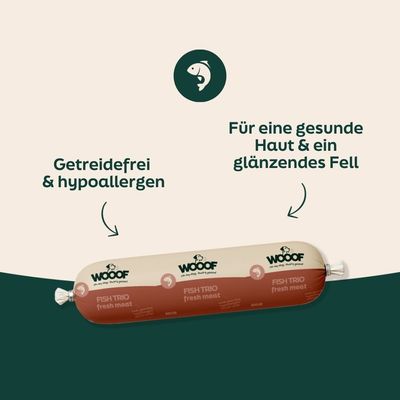 WOOOF Frischfleischwurst Fisch-Trio getreidefrei