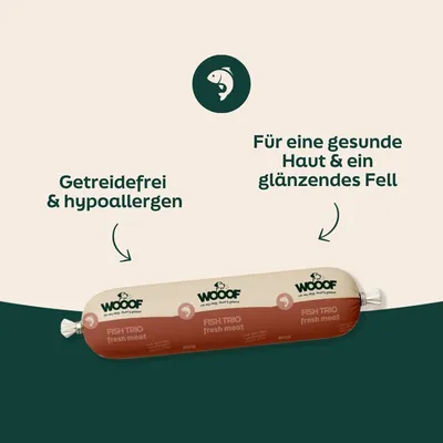 WOOOF Frischfleischwurst Fisch-Trio getreidefrei