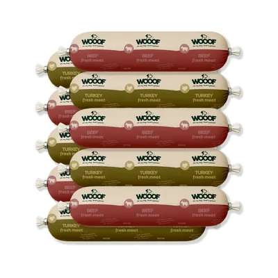 WOOOF Frischfleischwurst-Paket Truthahn & Rind getreidefrei