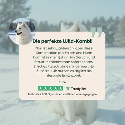 WOOOF Frischfleischwurst Hirsch & Huhn