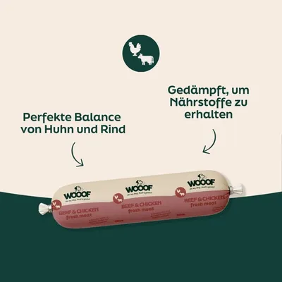 WOOOF Frischfleischwurst-Paket Huhn & Rind