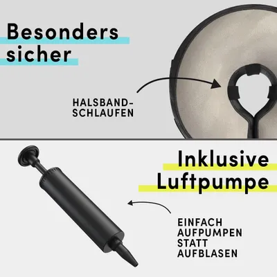 STUCH aufblasbare Halskrause, weicher Leckschutz