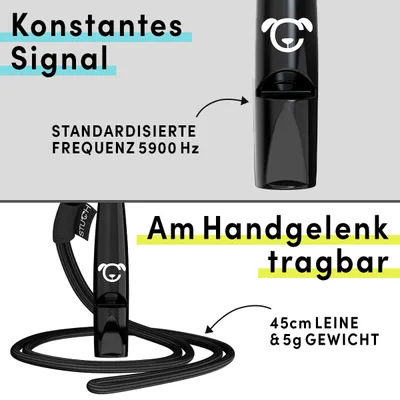 STUCH Hundepfeife 5900 Hz mit Seilband fürs Rückruftraining