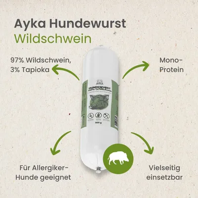 Kauartikel.com Ayka Hundewurst Wildschwein Kauartikel.com Ayka Hundewurst Wildschwein