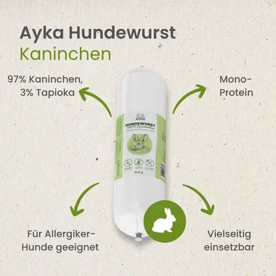 Kauartikel.com AYKA Hundewurst Kaninchen