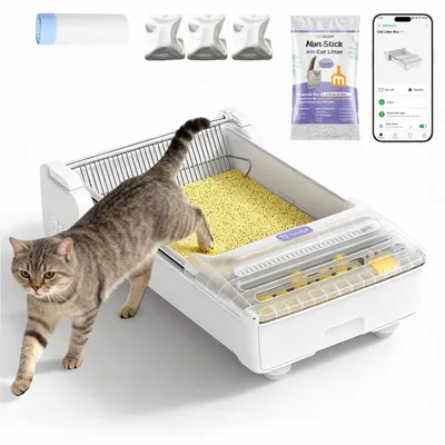 Robotail C32 Offene selbstreinigende Katzentoilette mit App-Steuerung