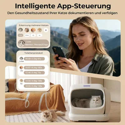 Robotail C42 Selbstreinigende elektrische Katzentoilette mit App-Steuerung