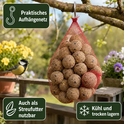 KLASEBO Premium Meisenknödel mit Insekten und Netz KLASEBO Premium Meisenknödel mit Insekten und Netz