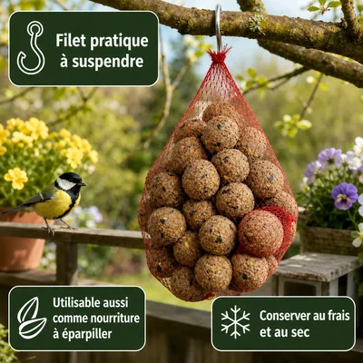 KLASEBO Boules de graisse Premium aux insectes en filet KLASEBO Boules de graisse Premium aux insectes en filet