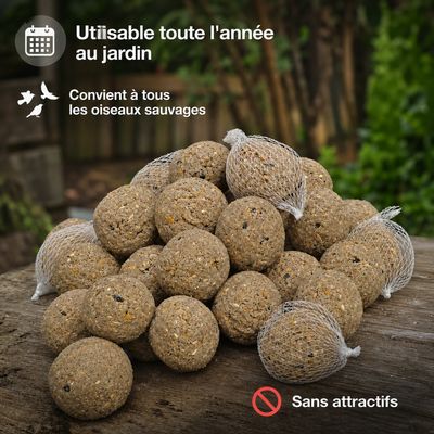 KLASEBO Boules de graisse en filet pour oiseaux sauvages