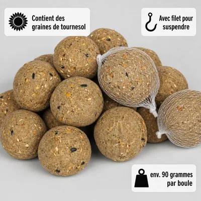 KLASEBO Boules de graisse en filet pour oiseaux sauvages KLASEBO Boules de graisse en filet pour oiseaux sauvages