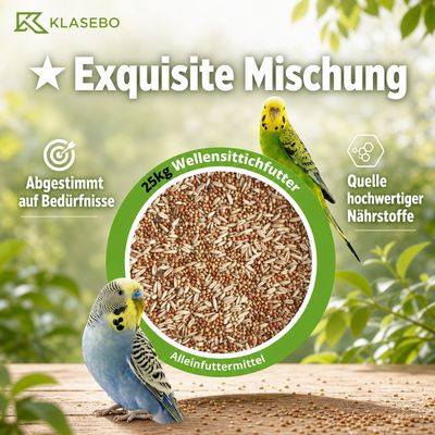 KLASEBO Wellensittichfutter mit Nackthafer und Hirse
