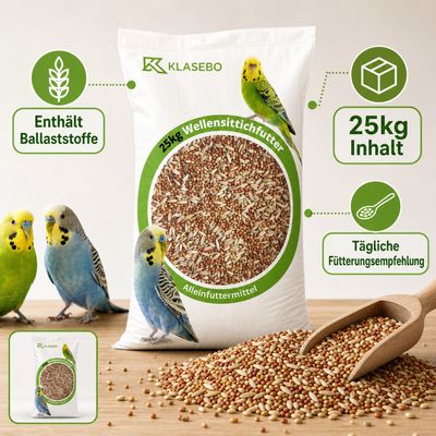 KLASEBO Wellensittichfutter mit Nackthafer und Hirse