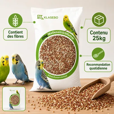 KLASEBO Graines pour perruches à l’avoine nue et au millet KLASEBO Graines pour perruches à l’avoine nue et au millet