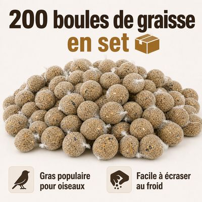 KLASEBO Boules de graisse en filet pour oiseaux sauvages, grand format