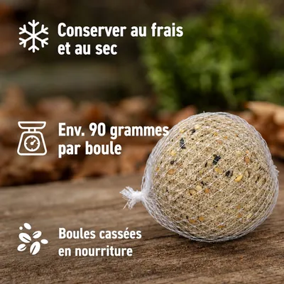 KLASEBO Boules de graisse en filet pour oiseaux sauvages, grand format