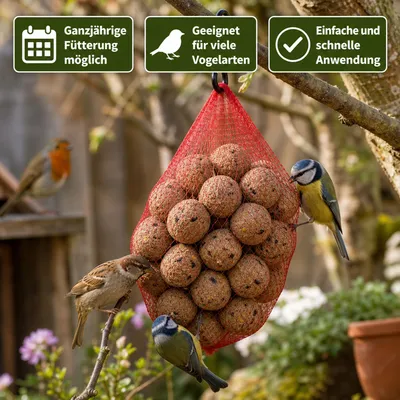 KLASEBO Premium Meisenknödel mit Insekten im Netz für Gartenvögel KLASEBO Premium Meisenknödel mit Insekten im Netz für Gartenvögel