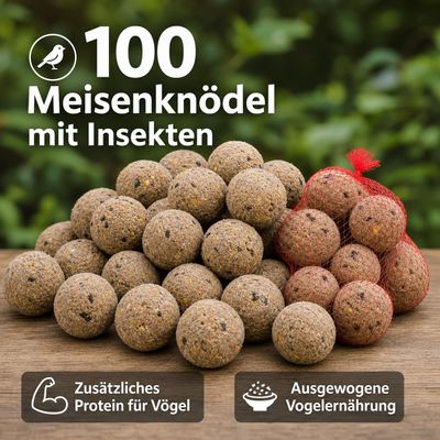 KLASEBO Premium Meisenknödel mit Insekten im Netz für Gartenvögel