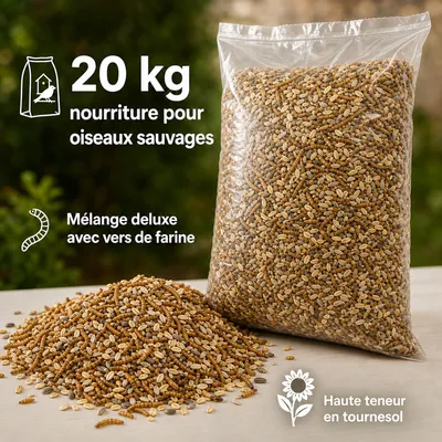 KLASEBO Mélange Deluxe sans coques aux vers de farine pour oiseaux KLASEBO Mélange Deluxe sans coques aux vers de farine pour oiseaux