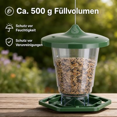 GartenMeister Vogelfutter-Silohaus grün, teleskopierbar