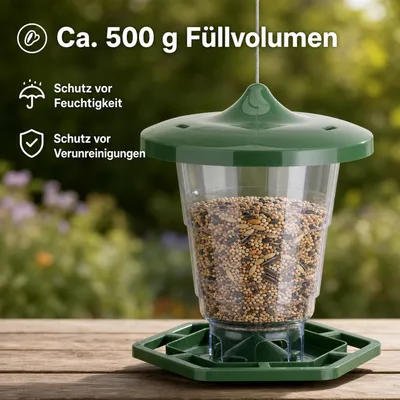 GartenMeister Vogelfutter-Silohaus grün, teleskopierbar GartenMeister Vogelfutter-Silohaus grün, teleskopierbar