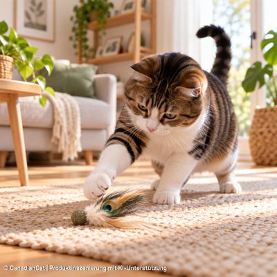 Canadian Cat Company Katzenspielzeug aus Catnip-Kugel mit Federn