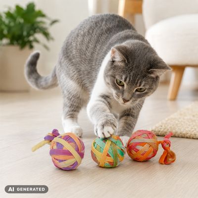 Canadian Cat Company Katzenspielzeug buntes Spielball-Trio
