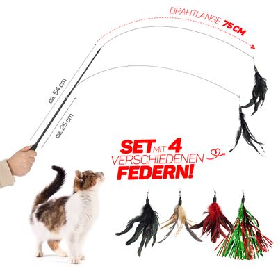 Canadian Cat Company Teleskop Katzenangel-Set mit 4 Wedeln