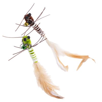 Canadian Cat Company 2er-Set Katzenangel-Anhänger Würmchen mit Feder