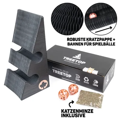Canadian Cat Company Kratzspielzeug TREETOP Kratzpappe mit Spielbällen Canadian Cat Company Kratzspielzeug TREETOP Kratzpappe mit Spielbällen