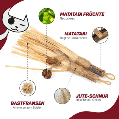 Canadian Cat Company Katzenspielzeug 2er-Set Matatabi Sticks mit Bast