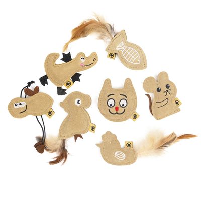 Canadian Cat Company 7er-Set Spielkissen Lederkissen mit Katzenminze