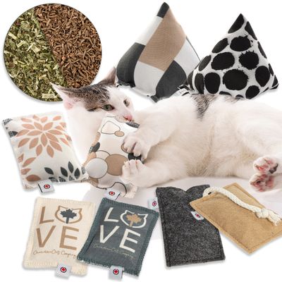 Canadian Cat Company Schmusekissen 6er-Set Katzenminze & Baldrian Pyramide