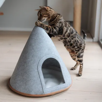 Canadian Cat Company Katzenhöhle CONE aus Filz inkl. Flauschkissen